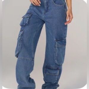 YoungLA cargo blue jeans